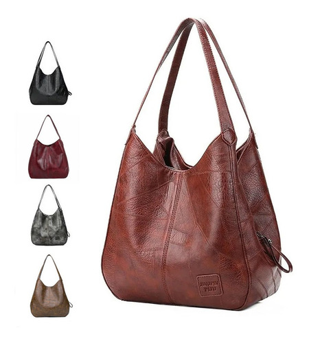 Bolso Cuero Suave Para Mujeres Con Múltiples Compartimentos