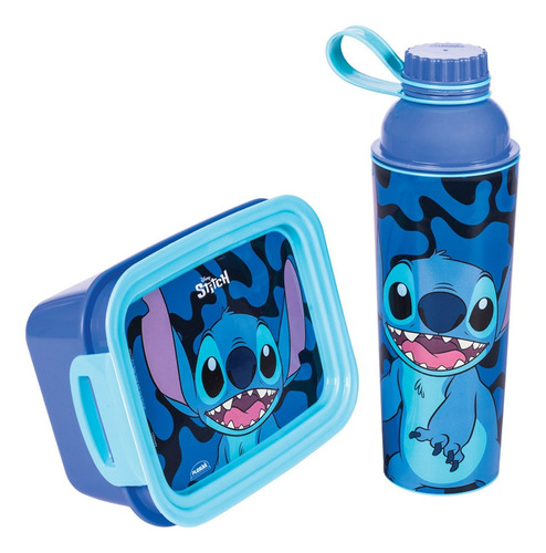 Kit Shakeira 660 Ml + Marmita 850 Ml Stitch Disney