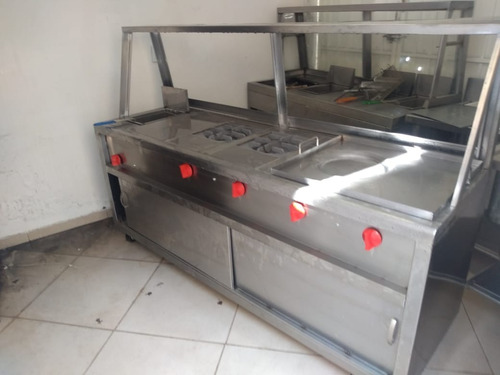 Estufa Multiple Acero Inox Freidora Hnillas Asador Plancha 