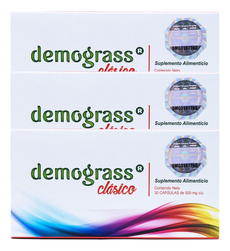 3 Cajas De Demograss 30 Cápsulas - Pack