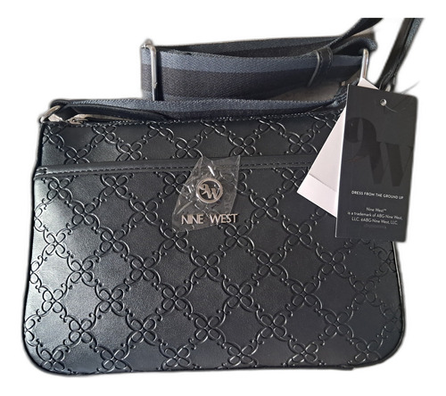 Bolsa Mujer Bandolera Nine West Nye563569 Con Asas Negras Negro Floreado Negro Negro