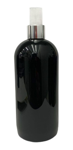 Envase Plastico 500 Cc Negro Con Valvula Spray Plata X20 
