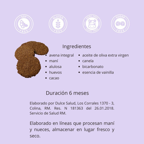 Galletón Choco Maní - Marca Dulce Salud