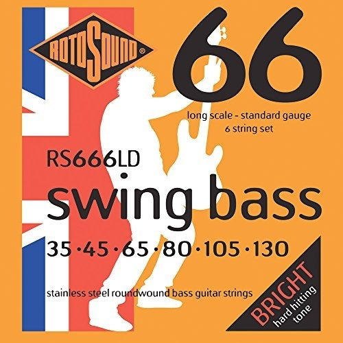 Rotosound Rs666ld Swing Bass 66 Acero Inoxidable 6 Cuerdas