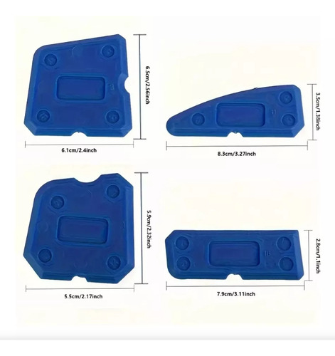 Kit Espátula De Azulejos Pisos Bordes Boquillas Juntas 4pzas