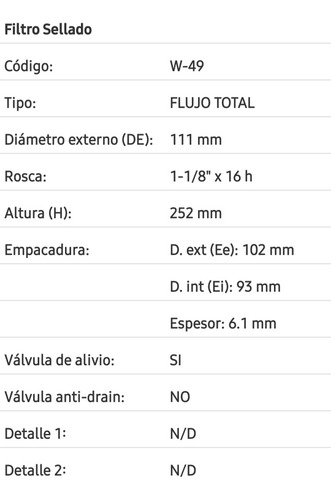 Filtro Aceite Mack/kodiak/volvo/caterpillar W-49=51791