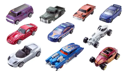 Pacote Hot Wheels Die Cast De 10 Carros | MercadoLivre