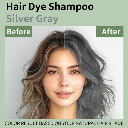Champú Colorante Para El Cabello Tyayw Silver Gray, 500 Ml,