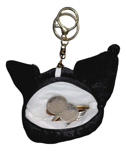 Pack Monedero Peluche Kuromi Con Lazo X12 Unidades Souvenirs Kuromi Lazo Dorado