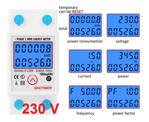 Watimetro Digital Mdidor Analizador Energia Kwh Dds6619-230v