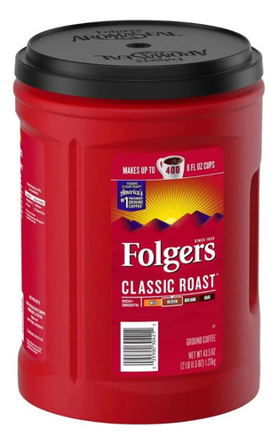 Cafe Folgers Classic Clasico Bote Jumbo 1.23kg 400 Tazas