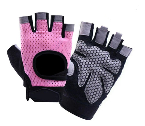 Guantes Para Ejercicios Y Levantamiento De Peso - Rosado 