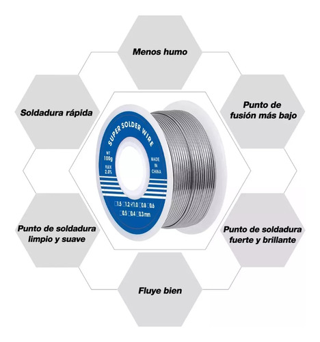 2 Tien Rollos Soldadura 200 Grs Aleación 40/60 Estaño/ Plomo 1 Mm