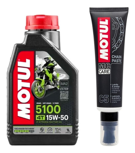 Aceite Motor Motul 5100 15w-50 4t + Lubricante C5 Cadenas