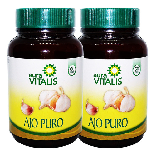 2 Ajo En Polvo Puro 60 Cap 267 Mg Aura Vitalis Presion Arter