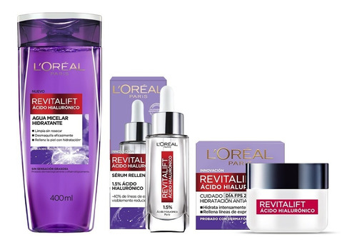 Kit Revitalift  L´oreal Serum + Crema Día + Agua Micelar