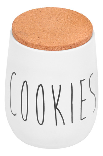 Pote Para Biscoitos 850ml Cookies 9x13cm Cores Cor Branco