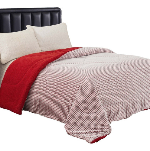 Frazadas Corderito Edredon Flannel Soft 2 1/2 Pl Queen