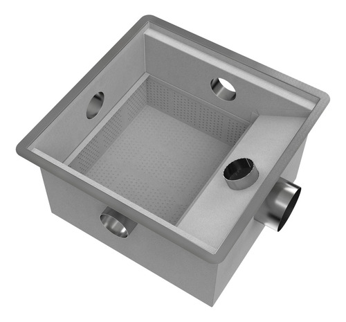 Caixa De Gordura Industrial Inox Cozinha Com Cesto 35x35cm