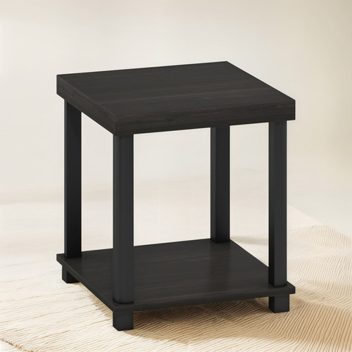 Mesa Auxiliar Clásica 2 Niveles Color Espresso Negro
