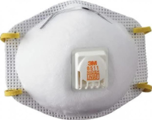 Respirador 3m Modelo 8511 N95 C/válvula Caja C/10 Piezas