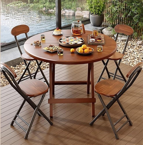 Vpswekans Mesa De Comedor Portátil Mesa De Comedor Plegable