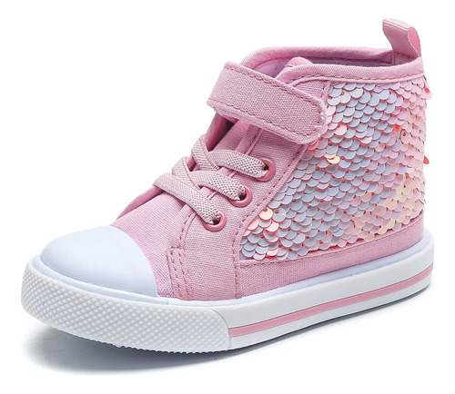 Zapatos De Lona Casuales De Caña Alta De Moda Para Niñas