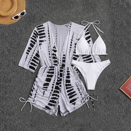 Bikinis Mujer Conjunto Bikini Playa Estampado 3 Piezas