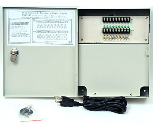 Caja De Alimentación Para Cámaras De Seguridad De 9 Canales 