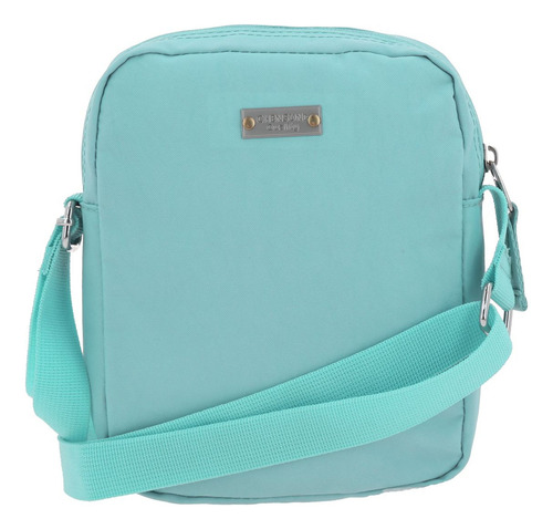 Crossbody Chico Chenson 1818 Impermeable Turquesa 1866546-t Acabado De Los Herrajes Níquel Diseño De La Tela Lisa