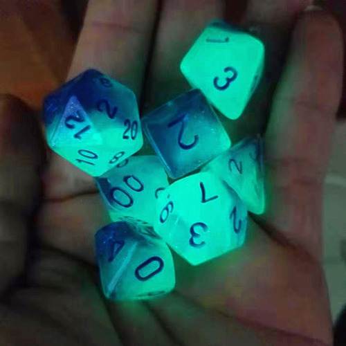 7/set Dark Polyhedral Dies, D20 D12 D10 D% D8 D6 D4 Die,