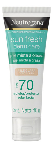 Protetor Solar Neutrogena Fps70 Sun Fresh 40g Sem Cor