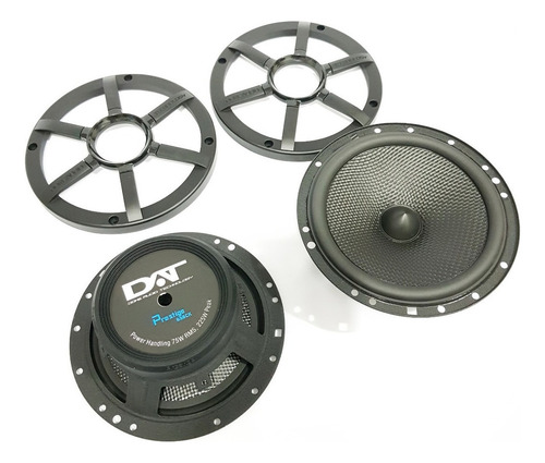 Kit Alto Falante 2 Vias 6 Polegadas 150w Rms Par Dat 650 Ck Cor Preto