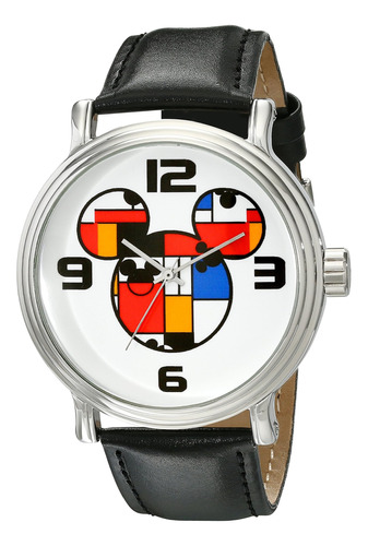 Disney Mens Wmickey Mouse Reloj Analógico De Cuarzo Negro Co