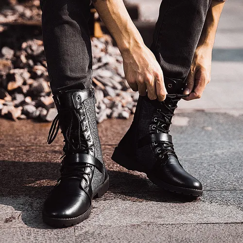 Botas De Moto Retro Punk Para Hombre Street Men