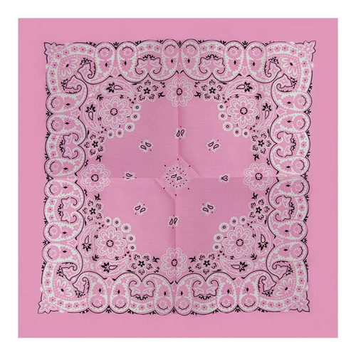 Bandana Em Tecido Com Estampa Floral Rosa 40cm X 40cm