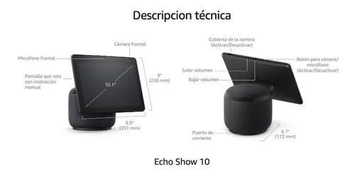 Amazon echo show 10 360º Echo Show 10 3rd Gen com assistente Amazon echo show 10 360º Echo Show 10 3rd Gen com assistente