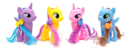 Kit 4 Minha Pequena Pônei De Vinil Poney Com Crina E Rabinho
