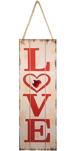 Freci Love Hanging Wooden Heart Hanging Sign Plaque For Vale