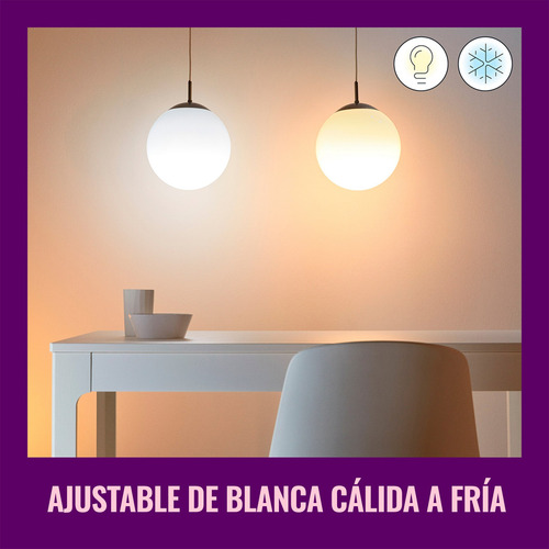 Imagen 9 de 10 de Foco Led Inteligente Wifi Wiz Cálida/fría 9w E27