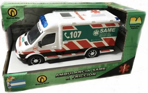 Ambulancia Same Fricción Juguet 16 Cm Truquito Casa Valente
