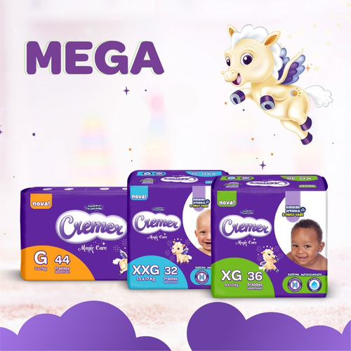 Imagem 5 de 5 de Kit Fralda Cremer Mega M 300 Unidades
