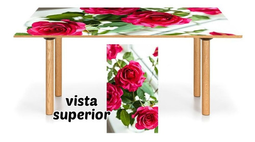 Vinilo Para Mesa Rosa Petalo Flor Amor Deco Vinilo M4