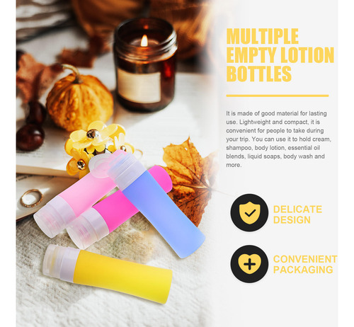 1 Juego De Botellas De Silicona Empacado Vacy Lotion Squeeze