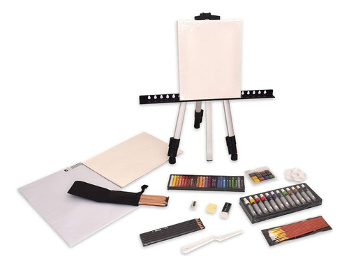Imagen 4 de 4 de Set De Arte Con 115 Piezas Con Caballete De Aluminio Daler