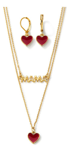 Juego De Collar Y Aretes Finart Baño De Oro Regalo A Mamá Dorado