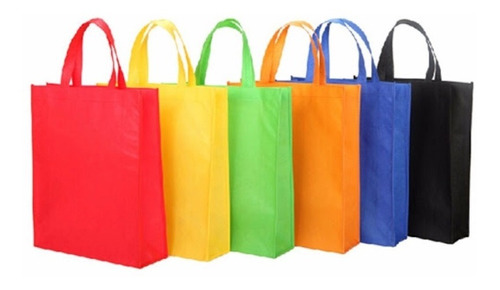 25 Bolsas Reutilizables Tnt Ecológicas 40x30x10 Cm