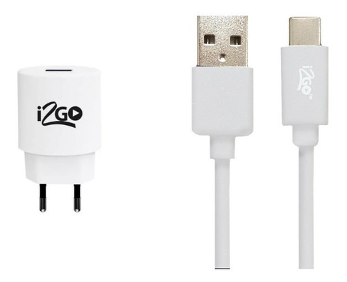 Tomada Usb 1 Saída + Cabo Usb 2.0 Tipo C 1,2 Metros