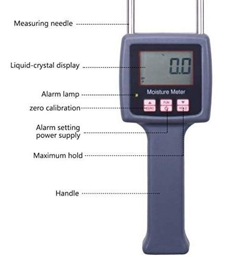 Imagen 3 de 7 de Medidor Digital De Humedad Portátil En Pajas Y Henos Tk-100h