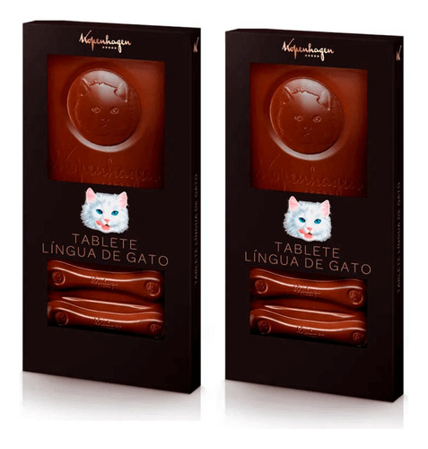 Kit 2 Tabletes Chocolate Língua De Gato 100g Kopenhagen